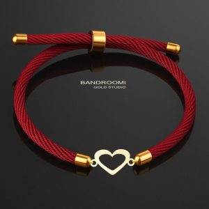 دستبند طنابی قرمز قلب