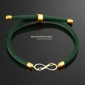 دستبند طنابی سبز بینهایت