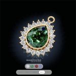 آویز اشکی برلیان و زمرد