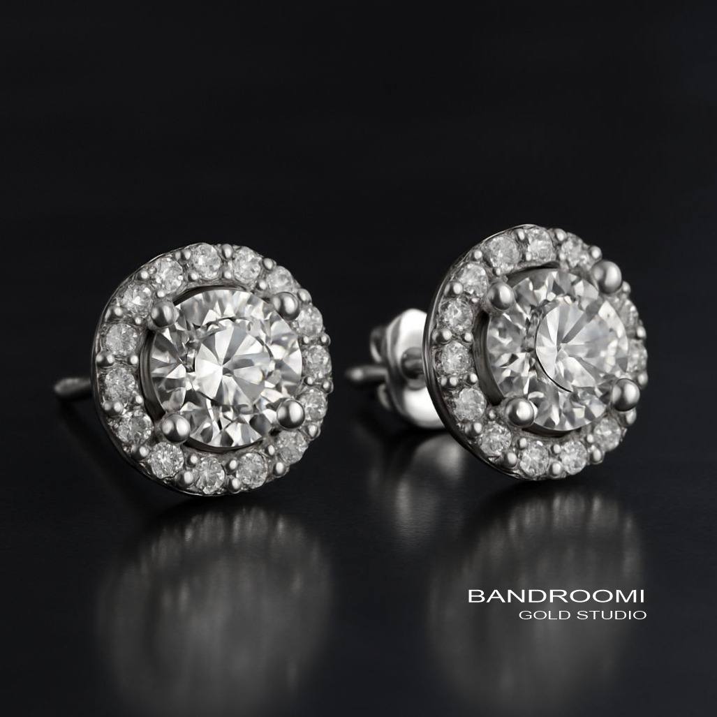 photo_۲۰۲۵-۱۰-۰۴_۰۰-۵۱-۰۵ گوشواره تکنگین برلیان با طراحی هالهای - تصویر 1