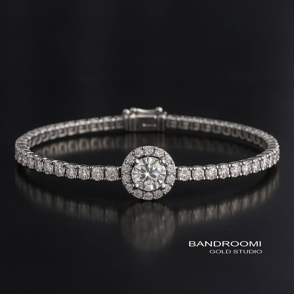 photo_۲۰۲۵-۱۰-۰۴_۰۰-۵۱-۱۹ دستبند تنیسی برلیان تک نگین - تصویر 1